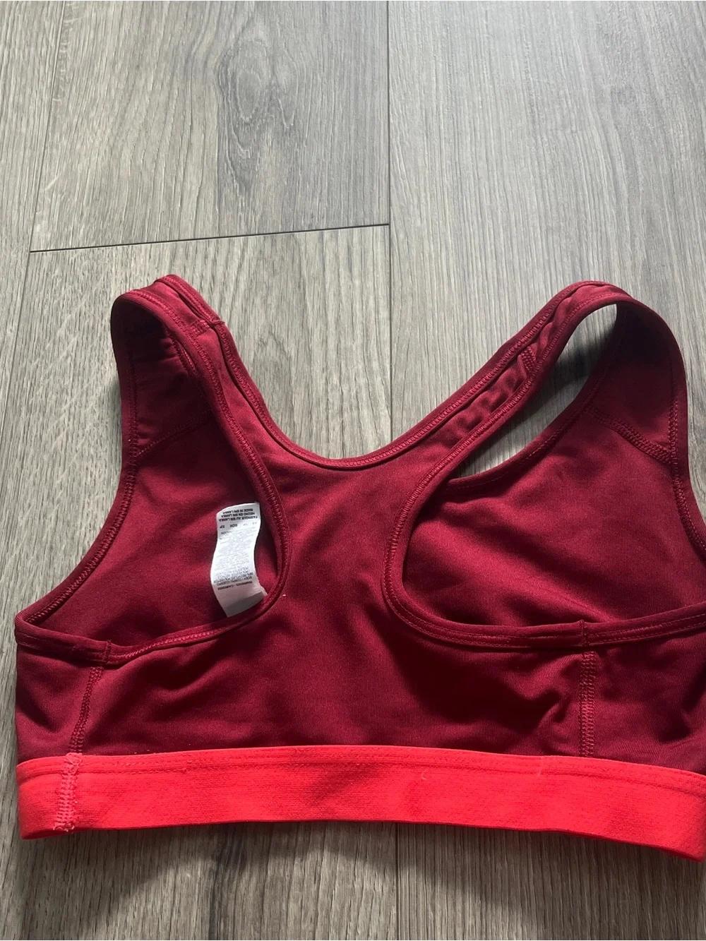 Nike Women's Burgundy Red Sports Bra Coral Band Size XS